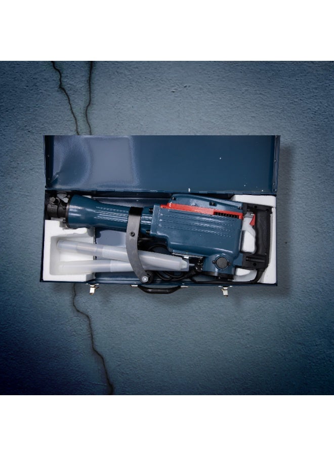 بوناي مطرقة هدم BN-HK98، مطرقة كهربائية بقوة 2200 واط للخرسانة والبلاط، أداة تكسير متينة، 1400 دورة في الدقيقة، 220-240 فولت، أداة كهربائية صناعية مع أزاميل وحقيبة - Image 4