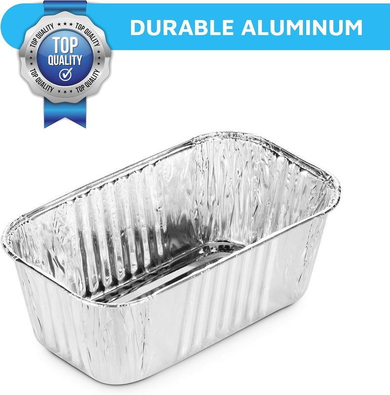 MontoPack Aluminum Disposable Loaf Pans | Deep Standard Size 6" x 3.5" Extra Thick Foil Bread Containers for Baking, Food Storage & Takeout | Eco-Friendly & Recyclable | Bulk 50-Pack 2 Pound Trays - Image 5
