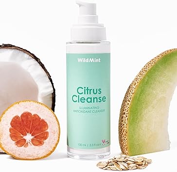 WildMint Citrus Cleanse Natural Face Cleanser Gentle Creamy Face Wash for Sensitive Mature AcneProne Dry Skin Vitamin C Brightening Skincare UK Made Vegan CrueltyFree Skincare 100ml - Image 1