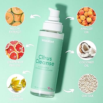 WildMint Citrus Cleanse Natural Face Cleanser Gentle Creamy Face Wash for Sensitive Mature AcneProne Dry Skin Vitamin C Brightening Skincare UK Made Vegan CrueltyFree Skincare 100ml - Image 3