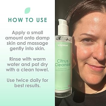WildMint Citrus Cleanse Natural Face Cleanser Gentle Creamy Face Wash for Sensitive Mature AcneProne Dry Skin Vitamin C Brightening Skincare UK Made Vegan CrueltyFree Skincare 100ml - Image 5