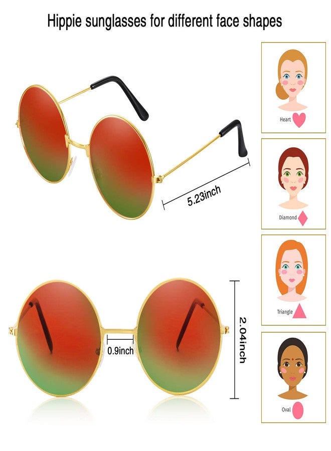 Bememo 20 Pieces Hippie Headband Glasses Costume Set, Includes 10 Pieces Multicolor Daisy Flower Crown, 10 Pieces Round Hippie Sunglasses for Festival - Image 3
