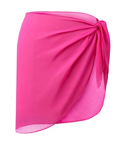 LIENRIDY Womens Sarong Wrap Beach Sarong Swimwear Cover up Swimsuit Wrap Rosy Short L-XL - Image 1