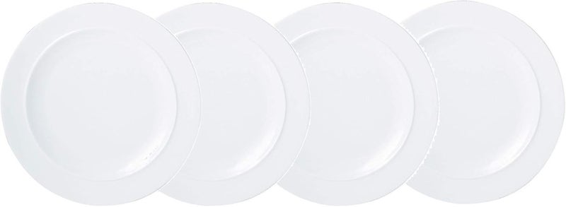 Denby Denby White Porcelain Medium Plates Set of 424cm Dishwasher Microwave Safe Crockery  Chip  Crack Resistant Glazed Tableware  - Image 1