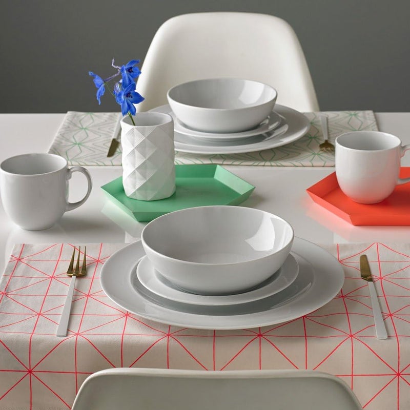 Denby Denby White Porcelain Medium Plates Set of 424cm Dishwasher Microwave Safe Crockery  Chip  Crack Resistant Glazed Tableware  - Image 3