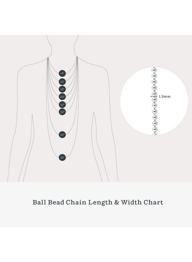 Kezef Sterling Silver Womens Ball Bead Chain Necklace 1.2Mm - Made In Italy, No Tarnish, Perfect For Pendants Or Dog Tags - 22" Ball Bead Necklace For Women & Men - Image 4