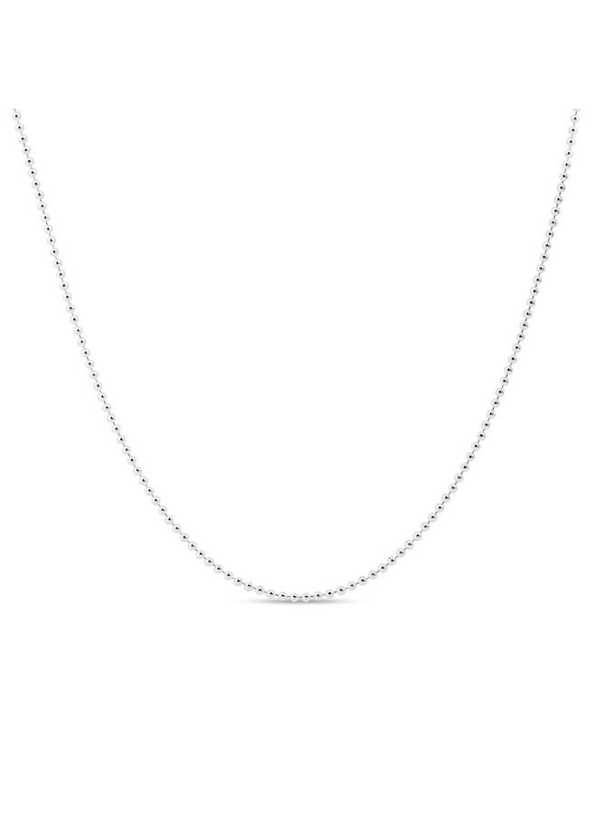 Kezef Sterling Silver Womens Ball Bead Chain Necklace 1.2Mm - Made In Italy, No Tarnish, Perfect For Pendants Or Dog Tags - 22" Ball Bead Necklace For Women & Men - Image 1