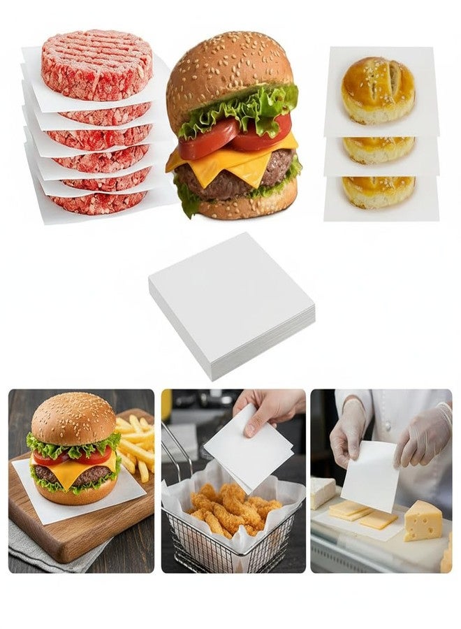 LOVNBHELP 1000Pcs 6 x 6 Inch Hamburger Patty Paper Square, Non-Stick White Parchment Paper Food Grade Burger Patty Paper for Burger Press/Separating Frozen Patties (6") - Image 2