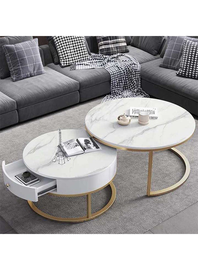 Sharpdo Nordic Luxury Style Two-piece Tea Table Table With Drawer - Image 5