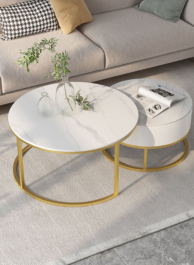 Sharpdo Nordic Luxury Style Two-piece Tea Table Table With Drawer - Image 4