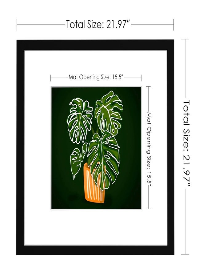 PEALSN 20x20 Picture Frame, Display Pictures 16 x 16 with Mat or 20 x 20 Without Mat for Wall Mounting Display, Poster Frames, Black - Image 3