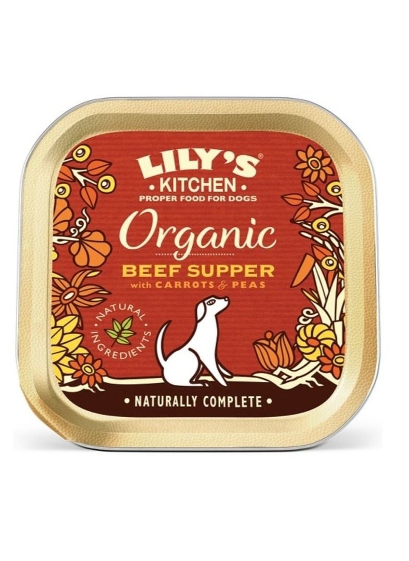 Lily's Kitchen - Organic Beef Supper Wet Dog Food With Carrots and Peas 150g - Image 1