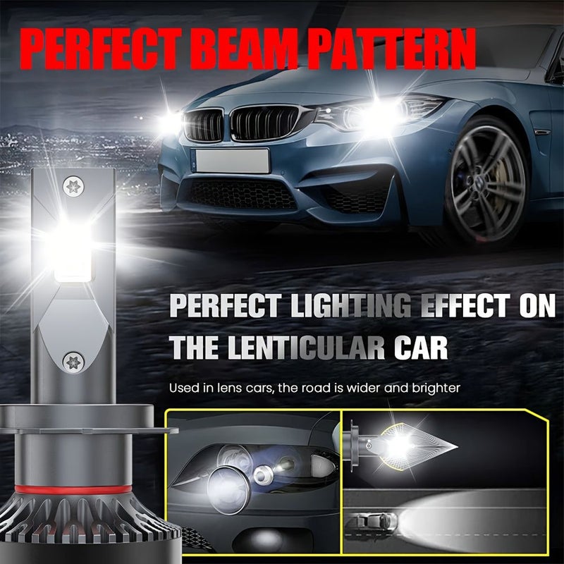 أسلوب جديد 2 قطعة مصابيح أمامية LED للسيارات H4 9003 HB2 40000 لومن 6500 كلفن أبيض بارد متينة من الألومنيوم توصيل وتشغيل - Image 4