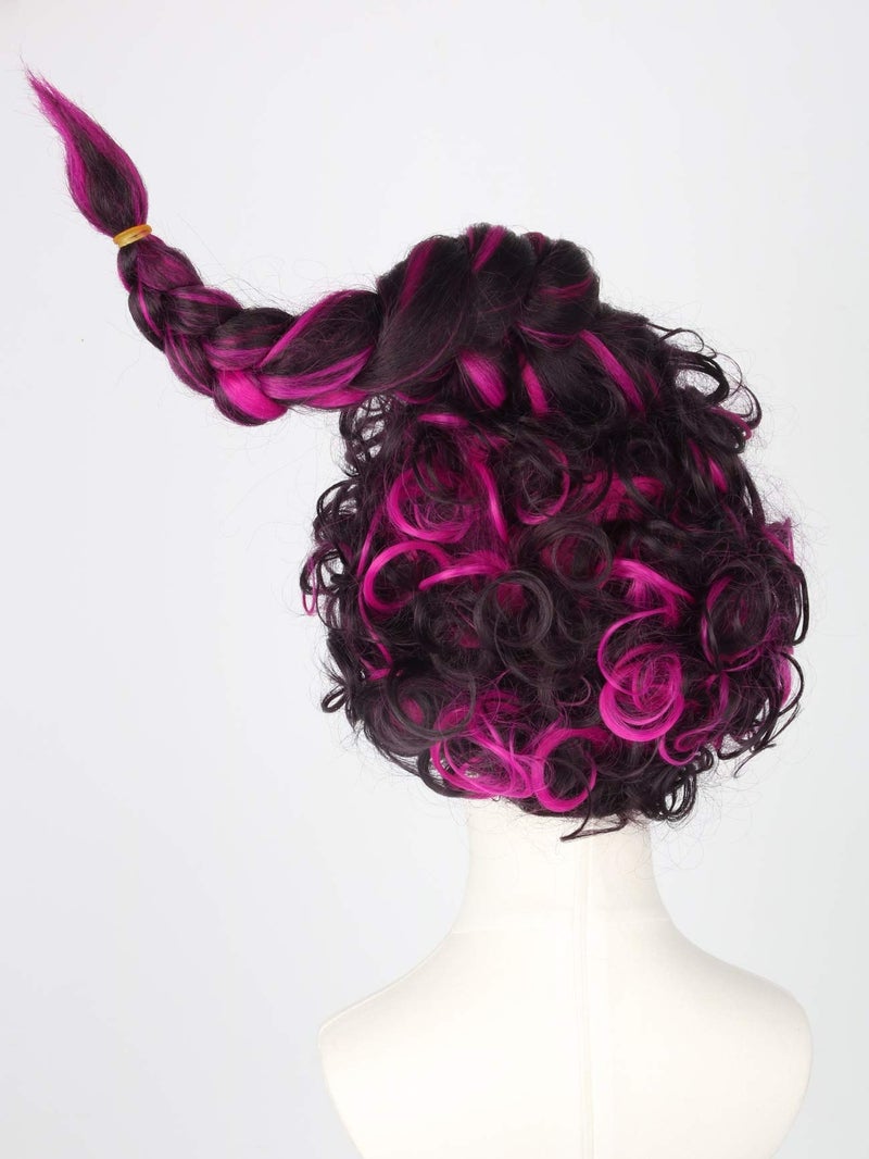 LeMarnia Women's Wig Short Purple Curly Braids Witch Wigs for Women Halloween Costume Party Wig - Image 3