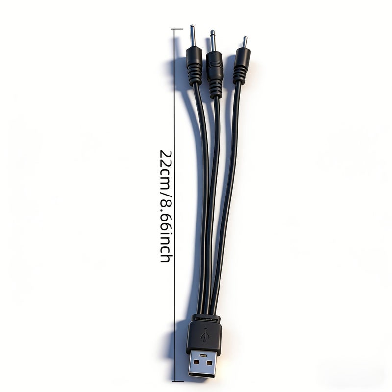 2PCS Black DC 2 0mm And 2 5mm Barrel Plug Charging Cable For Personal Massagers - Image 2