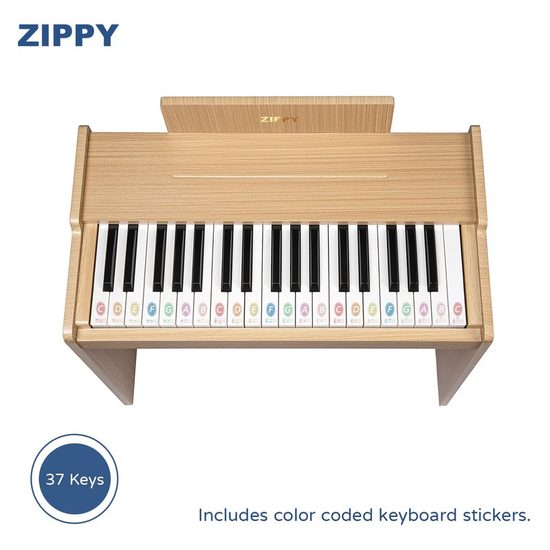 ZIPPY Kids Piano Keyboard, 37 Keys Digital Piano for Kids, Music Educational Instrument Toy, Wood Piano for 3+ Girls and Boys (Oak Basic) - Image 4