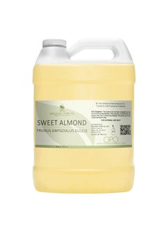 Sweet Almond Oil  Bulk 128 oz  1 Gallon  Pure Unrefined Cold Pressed Non GMO All Natural Carrier Oil for Skin Hair Face Body DIY Soaps Creams Wholesale Cosmetics  Organic Pure Oil