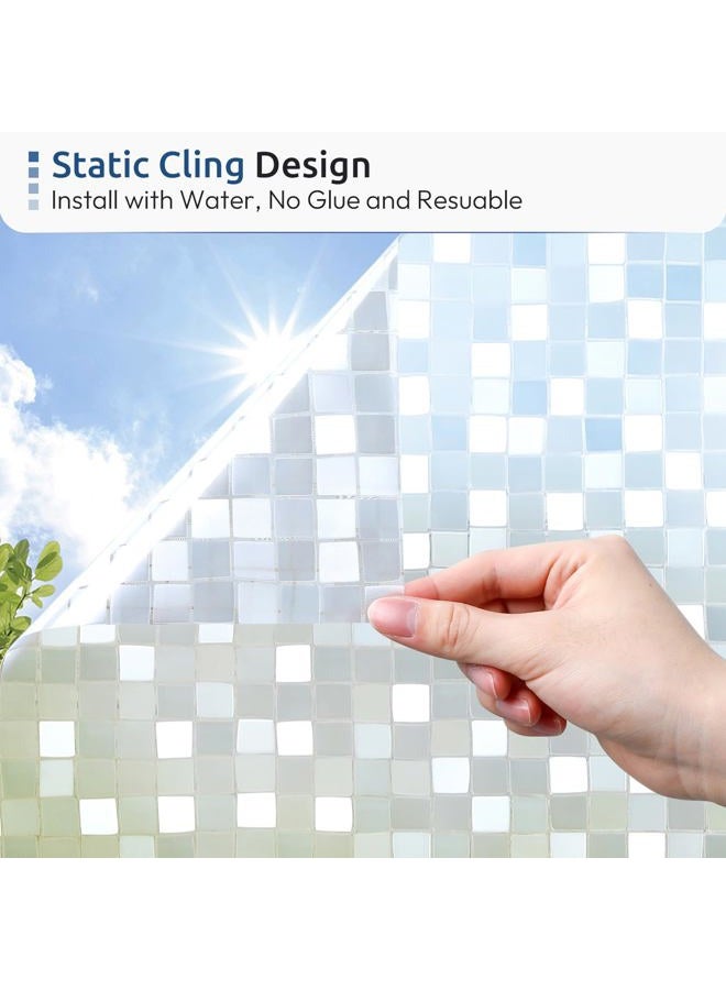 Rabbitgoo 3D No Glue Static Privacy Window Decorative Glass Mosaic Film -35.4in. x 78.7in. (90 x 200cm) - Image 5