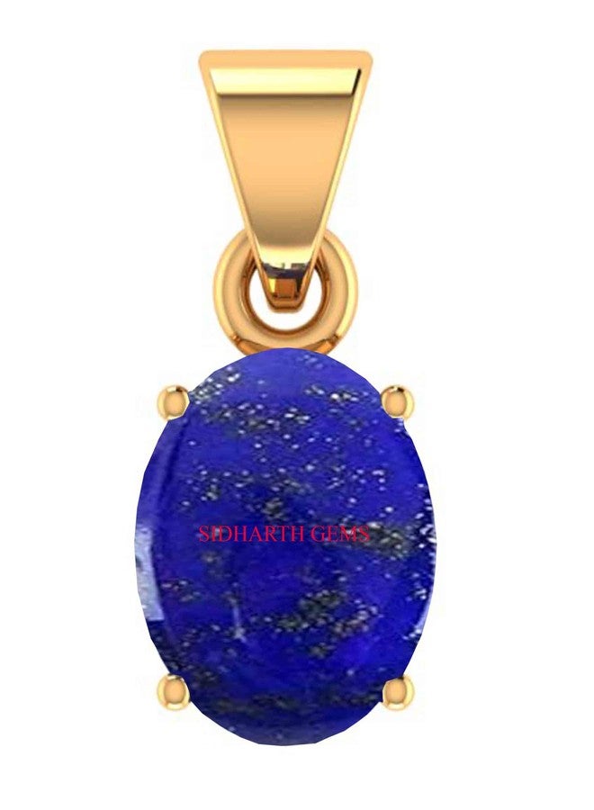 SIDHARTH GEMS 9.25 Ratti Lapis Lazuli Natural Loose Lajwart Gold Plated Pendant/Locket for Men & Women - Image 1