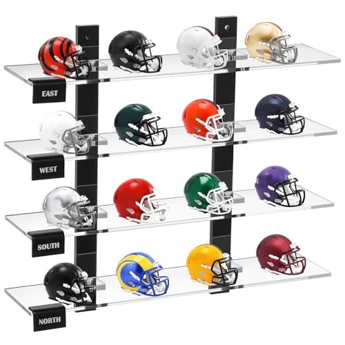Colingmill Mini Football Helmet Display Racks Wall Mount Pocket Helmet Storage Acrylic Clear Baseball Stand Display Rack Ideal Gift for Sports Enthusiast 1181 x 984 x 315 Inches - Image 1