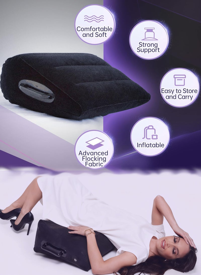 وسادة وضع الساق مع مضخة وسادة قابلة للنفخ وسادة محمولة وسادة للجسم للنوم ورفع الساق على السرير والأريكة والسفر والتخييم - Image 2