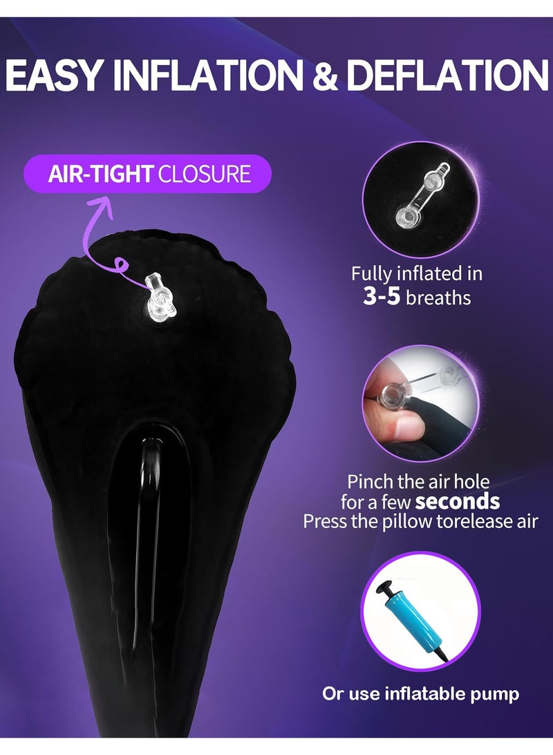 وسادة وضع الساق مع مضخة وسادة قابلة للنفخ وسادة محمولة وسادة للجسم للنوم ورفع الساق على السرير والأريكة والسفر والتخييم - Image 4