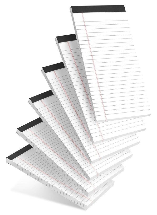 AILZFEI 6pcs Small Note Pads 5x8 College Ruled Legal Pads Paper Notepad 6 Pack Study Back Writing Pads 5 x 8 Legal Pads Perforated Narrow Ruled Pads of Paper White - Image 1