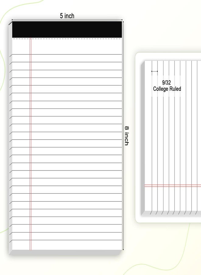 AILZFEI 6pcs Small Note Pads 5x8 College Ruled Legal Pads Paper Notepad 6 Pack Study Back Writing Pads 5 x 8 Legal Pads Perforated Narrow Ruled Pads of Paper White - Image 2
