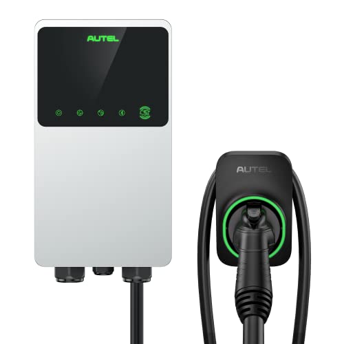 Autel MaxiCharger Home Electric Vehicle (EV) Charger, up to 50 Amp, 240V, Level 2 WiFi and Bluetooth Enabled EVSE, Hardwired, Indoor/Outdoor, 25-Foot Cable with Separate Holster, Silver - Image 1