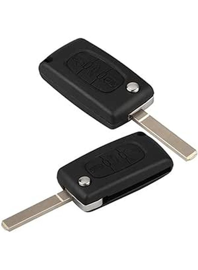 Black Replacement Key Fob Case Shell 3 Button for C2 C3 C4 C5 Remote Key Cover - Image 1
