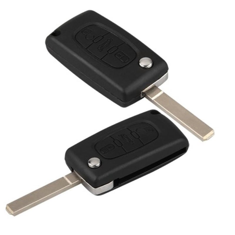 Black Replacement Key Fob Case Shell 3 Button for C2 C3 C4 C5 Remote Key Cover - Image 2