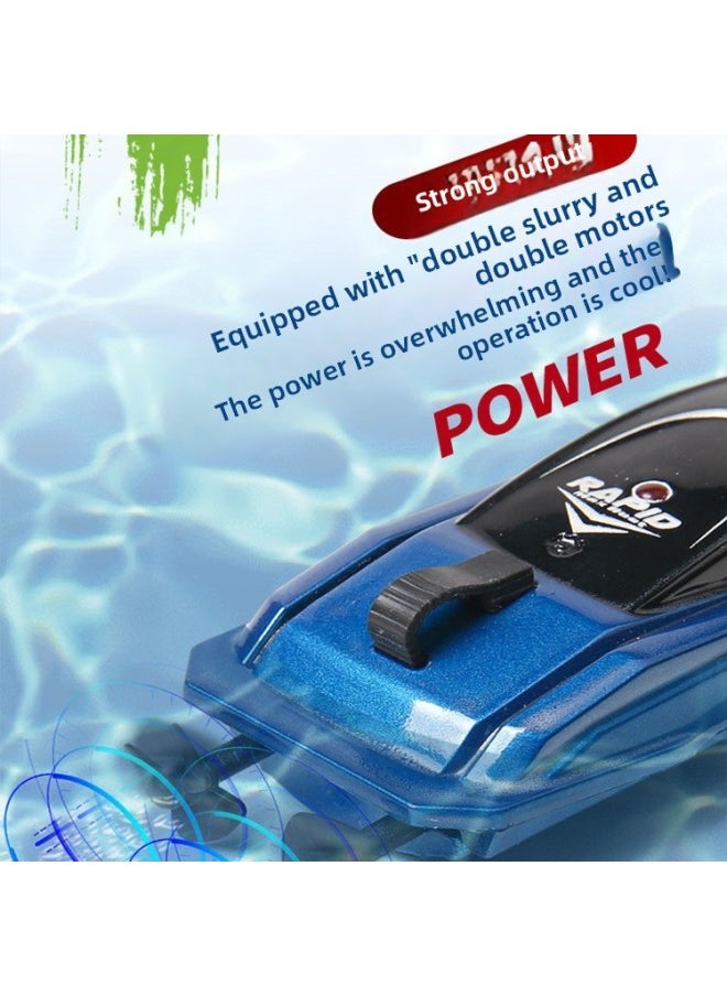 Generic - Remote Control Boat High Speed Boat Mini Water Electric Rechargeable Waterproof Yacht Kids Boys Toy Birthday Gift-Color:Red + Blue Battle Double Flying Boat-Specifications:Official Standard - Image 1