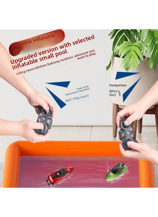 Generic - Remote Control Boat High Speed Boat Mini Water Electric Rechargeable Waterproof Yacht Kids Boys Toy Birthday Gift-Color:Red + Blue Battle Double Flying Boat-Specifications:Official Standard - Image 1