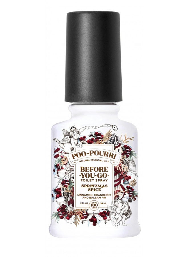 Poo-Pourri Toilet Spray, Spritzmas Spice, Cinnamon + Cranberry + Balsam Fir, 2 Fl Oz (BB10051) - Image 1
