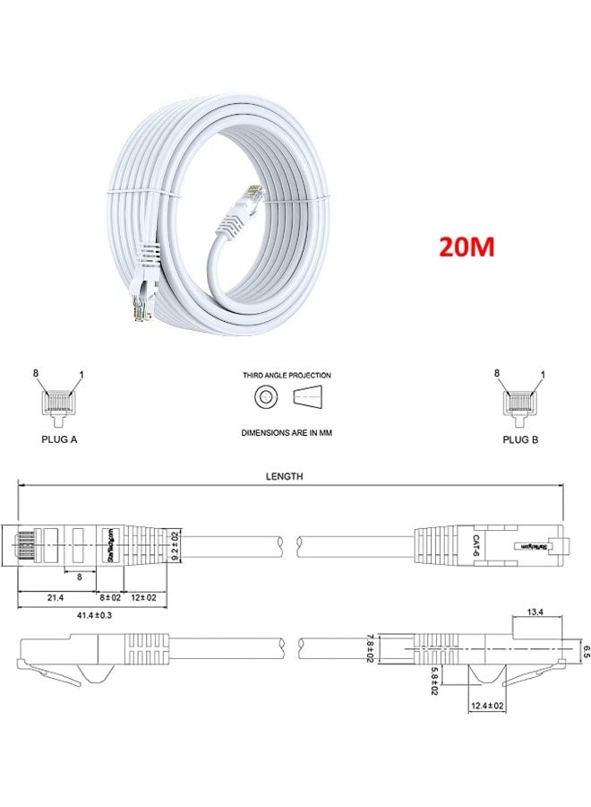 Lecxo 3G+ Cat6E Utp Patch Cable 24Awg 20Meter Ukas Urs Etl Certified Utp Enhanced Ethernet Lan Cable Auxiliary - Image 2