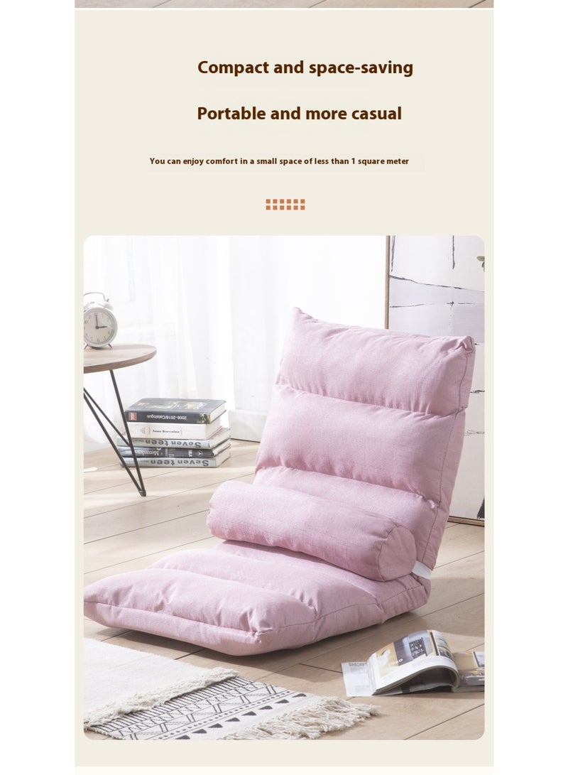 AiQi Snail House 6-Position Adjustable Floor Sofa – Foldable Pink Tatami Lounger with Flannel Cover & Doll Cotton Fill - Image 5