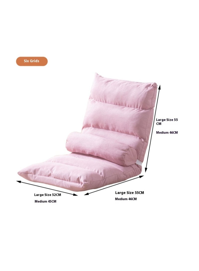 AiQi Snail House 6-Position Adjustable Floor Sofa – Foldable Pink Tatami Lounger with Flannel Cover & Doll Cotton Fill - Image 2