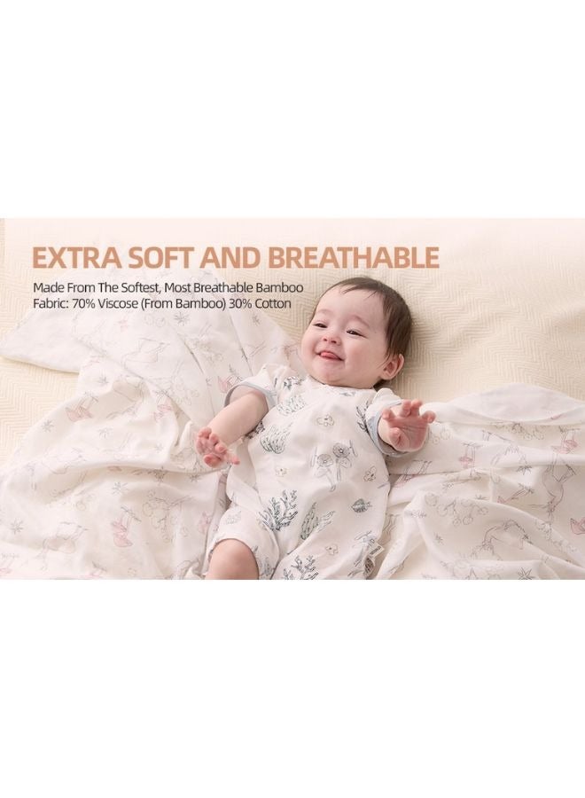 SEEDNUR Infant Baby Unisex Jumpsuits with Button Short Sleeve 70%Viscose（From Bamboo）30%Cotton Marine Benthos Style Size 0-3 and 3-6 Month Old Babies - Image 3