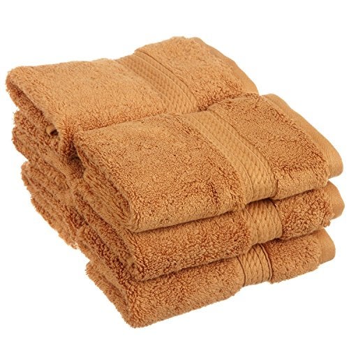 Superior Egyptian Cotton Pile Face Towel/Washcloth Set of 6, Ultra Soft Luxury Towels, Thick Plush Essentials, Absorbent Heavyweight, Guest Bath, Hotel, Spa, Home Bathroom, Shower Basics, Rust - Image 1