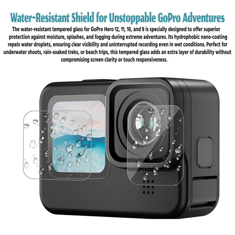 SPCORE Tempered Glass Screen Protector for GoPro Hero 12 / GoPro Hero 11 / GoPro Hero 10 / GoPro Hero 9 (3 P'cs Set) (Action Camera) - Image 5