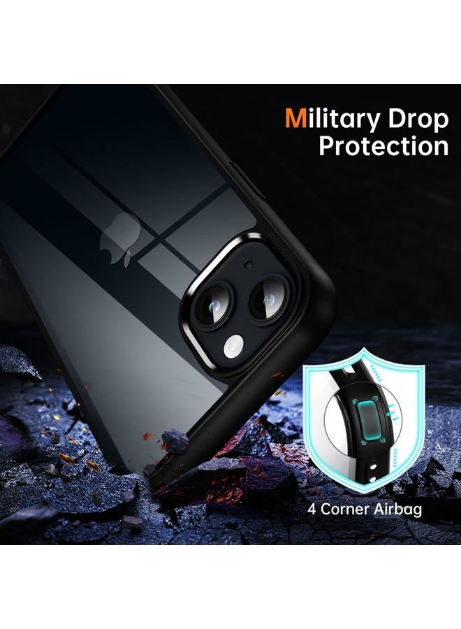 Supdeal Shockproof Transparent Case for iPhone 15, US Military MIL Listed, SGS Certified Anti-Yellowing, Wireless Charging Compatible with Strap Hole, Durable Clear Transparent Hard Back Panel, Soft - Image 3