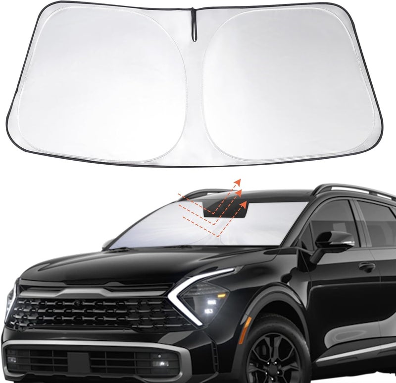 LHFLIVE Windshield Sun Shade Custom Fit 2023 2024 2025 2026 Kia Sportage Accessories Foldable Sunshade Front Window Cover Protect Car from Sun Rays Damage Keep Your Car Cooler - Image 1
