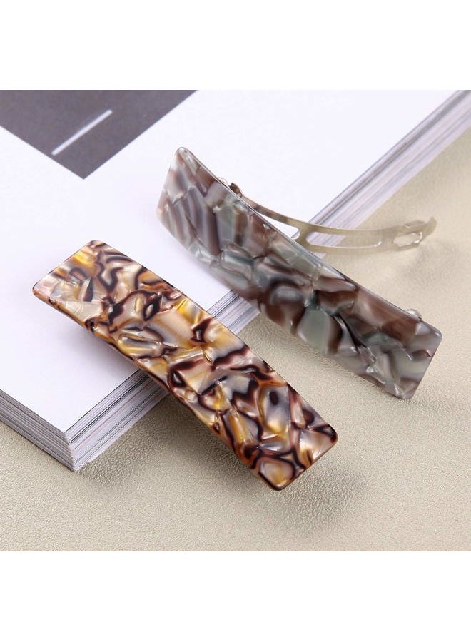 Eyegla (Onyx, South Sea) - 2PCS Large Hair Barrette French Design Tortoise Shell Celluloid Rectangle Hair Clips for Women - Image 5