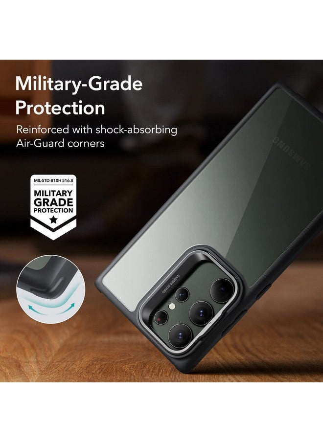 اي اس ار جراب ESR لهاتف Samsung Galaxy S23 Ultra مع حامل، ظهر مقاوم للخدش، حماية عسكرية، حامل حلقي للكاميرا قابل للتعديل، TPU، غطاء خلفي كلاسيكي بمسند، أسود شفاف  - Image 5
