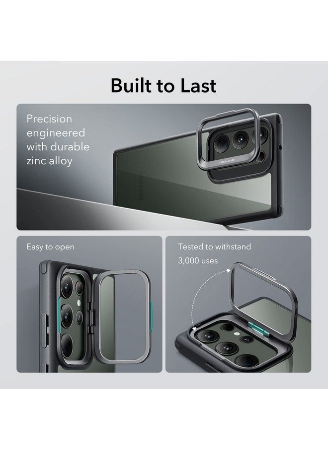 اي اس ار جراب ESR لهاتف Samsung Galaxy S23 Ultra مع حامل، ظهر مقاوم للخدش، حماية عسكرية، حامل حلقي للكاميرا قابل للتعديل، TPU، غطاء خلفي كلاسيكي بمسند، أسود شفاف  - Image 4