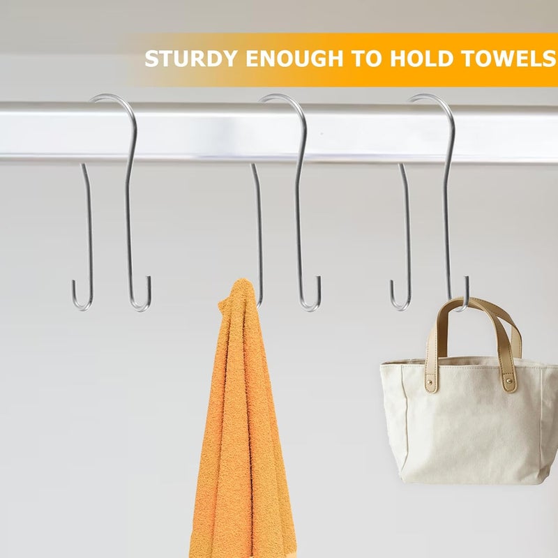 50pcs Stainless Steel Towel Hooks Double-Ended Hanging Hooks for Bathroom Door Shower Over-the-Door Rack Bathroom Supply - Image 5