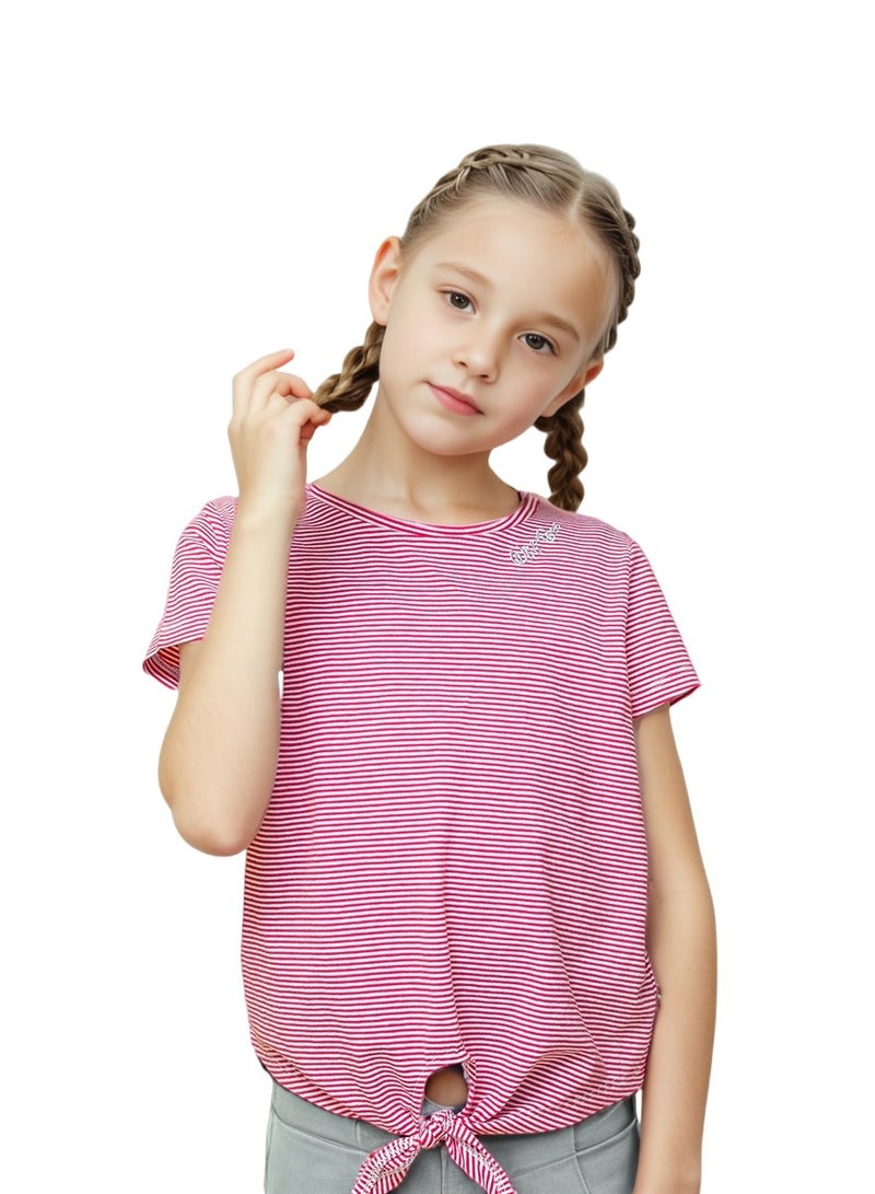 WiNi BEE T-Shirt 8 to 16Y Clothes for teenagers girls 13 years Summer short sleeve girls clothes 10 12 Y Teeshirts striped shirt tops  - Image 1