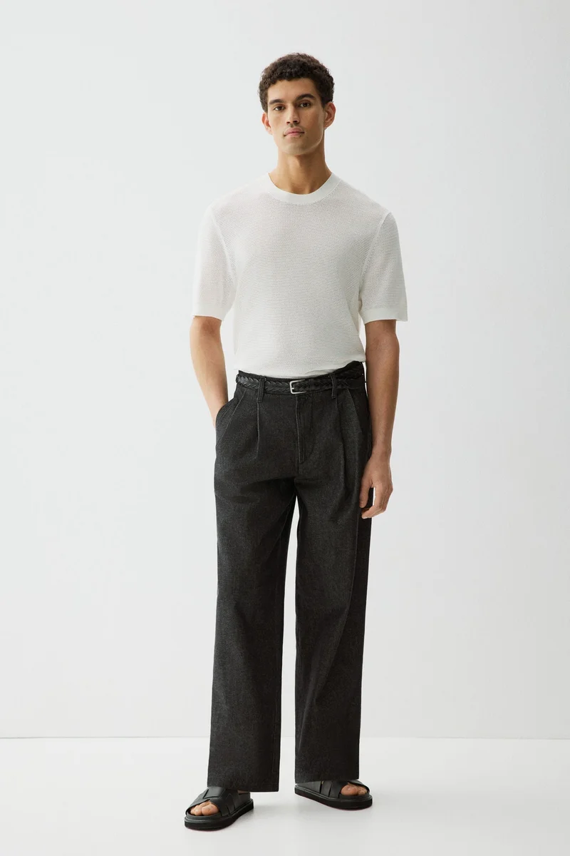 H&M Regular Fit Hole-knit T-shirt