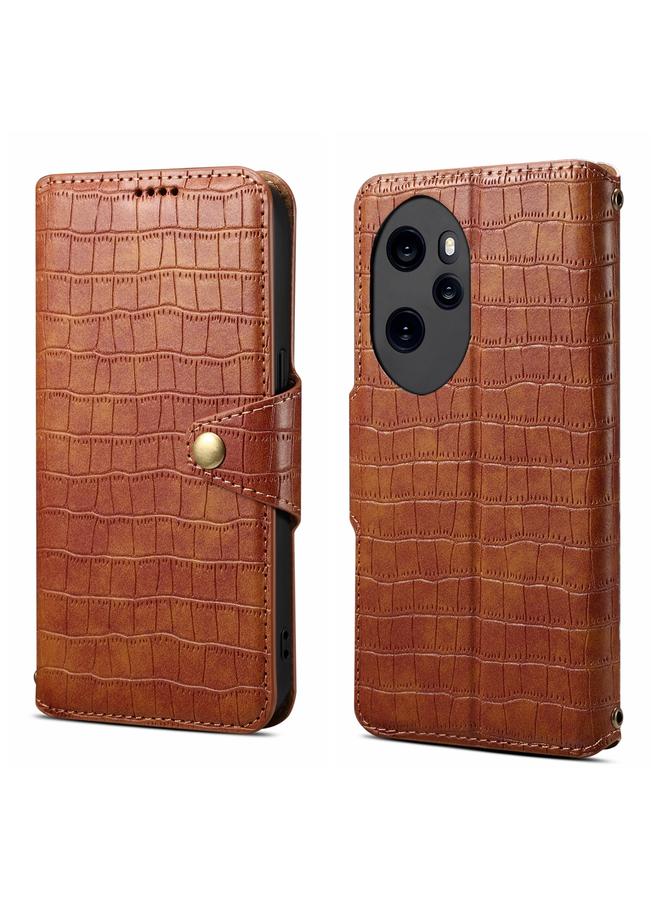 The Bros Case For Honor 100 Pro Crocodile Texture Oil Edge Leather Phone Case
