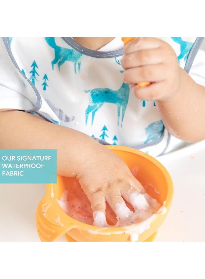 Bumkins Bibs, for Baby Girl or Boy, Infant 3-9 Months, Essential Must Have for Eating, Feeding, Baby Led Weaning, Mess Saving Waterproof Soft Fabric, Starter Bib 2-pk Outdoors and Wildlife - Image 4